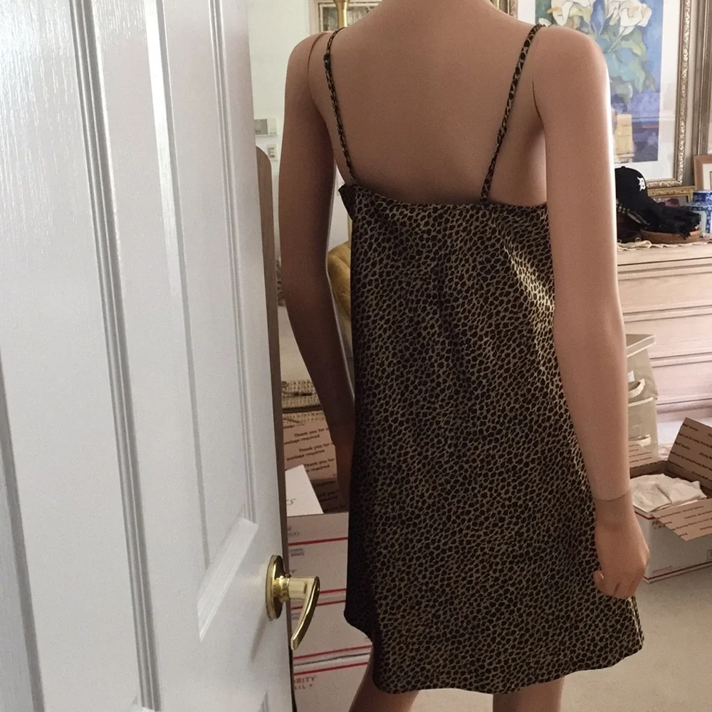 Vintage Animal Print Soft Silky Slip Dress